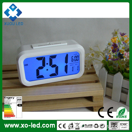 Digital LED Alarm Clock with Sound Control Lock for Desktop